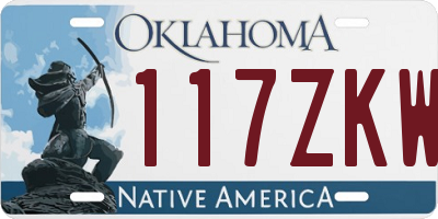 OK license plate 117ZKW