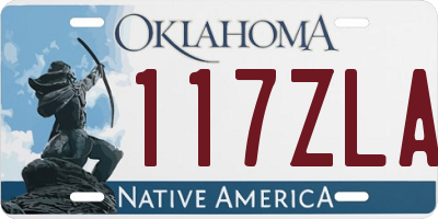 OK license plate 117ZLA