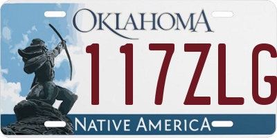 OK license plate 117ZLG