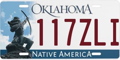 OK license plate 117ZLI