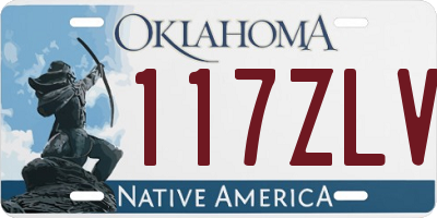 OK license plate 117ZLV