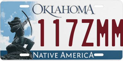 OK license plate 117ZMM