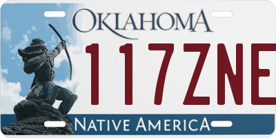 OK license plate 117ZNE