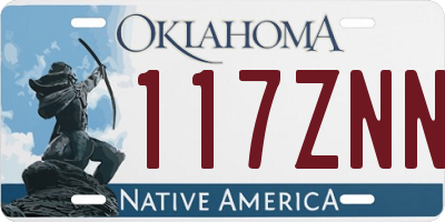 OK license plate 117ZNN