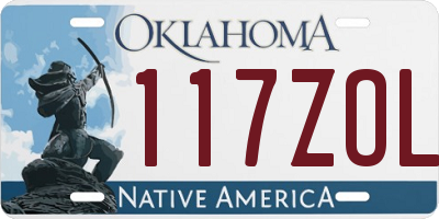 OK license plate 117ZOL