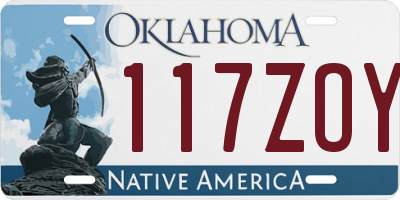 OK license plate 117ZOY