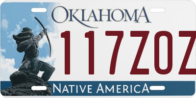 OK license plate 117ZOZ