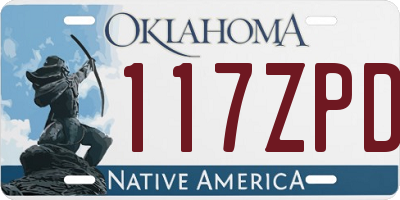 OK license plate 117ZPD
