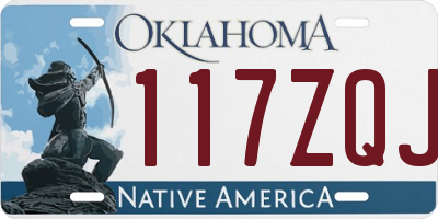 OK license plate 117ZQJ