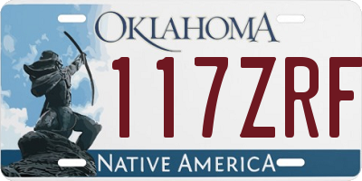 OK license plate 117ZRF