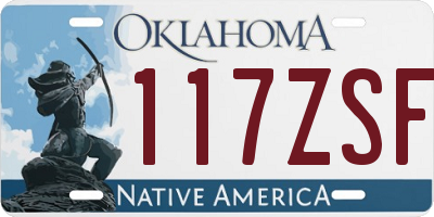 OK license plate 117ZSF