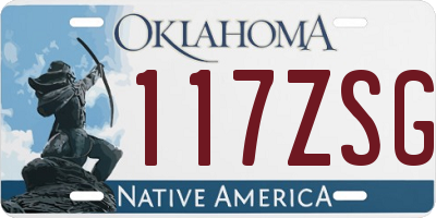 OK license plate 117ZSG