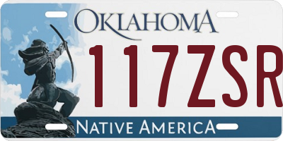 OK license plate 117ZSR