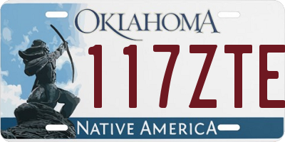 OK license plate 117ZTE