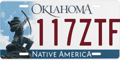 OK license plate 117ZTF