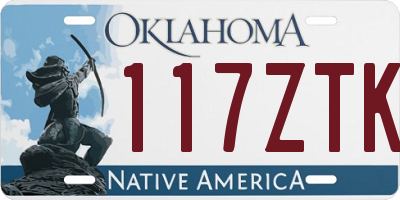 OK license plate 117ZTK