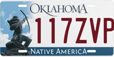 OK license plate 117ZVP