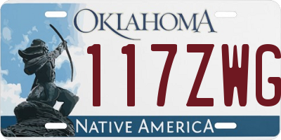 OK license plate 117ZWG