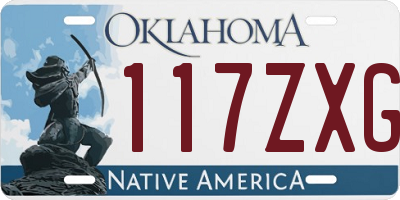 OK license plate 117ZXG
