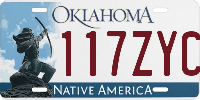 OK license plate 117ZYC