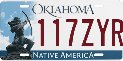 OK license plate 117ZYR
