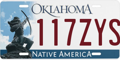 OK license plate 117ZYS