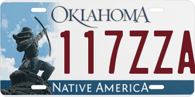 OK license plate 117ZZA