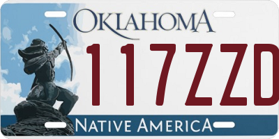 OK license plate 117ZZD