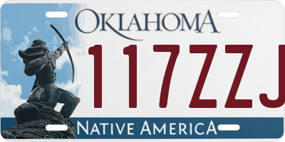 OK license plate 117ZZJ