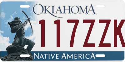 OK license plate 117ZZK