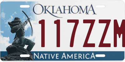 OK license plate 117ZZM