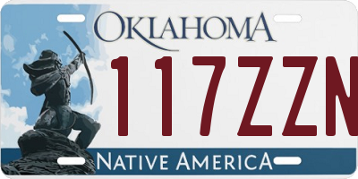 OK license plate 117ZZN