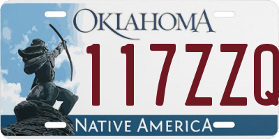 OK license plate 117ZZQ
