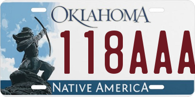 OK license plate 118AAA