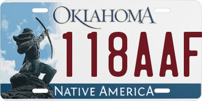 OK license plate 118AAF
