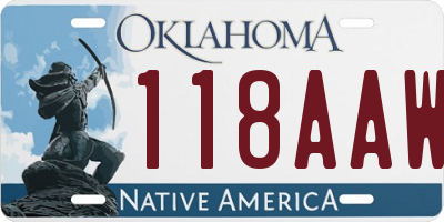 OK license plate 118AAW