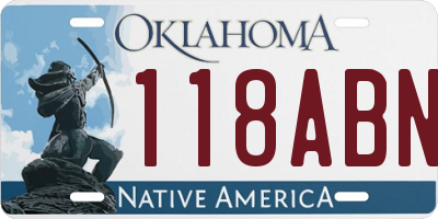 OK license plate 118ABN