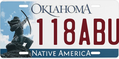 OK license plate 118ABU