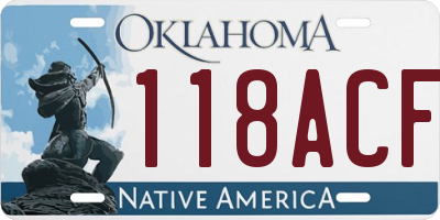 OK license plate 118ACF