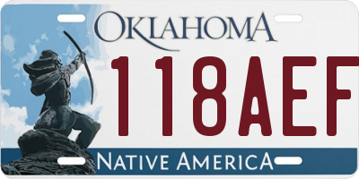 OK license plate 118AEF