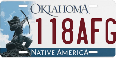 OK license plate 118AFG