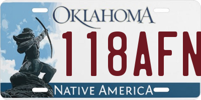OK license plate 118AFN