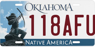 OK license plate 118AFU
