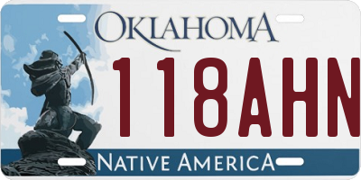 OK license plate 118AHN
