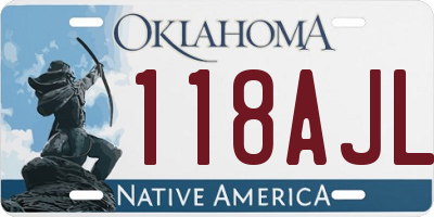 OK license plate 118AJL