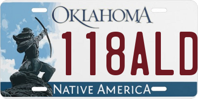 OK license plate 118ALD