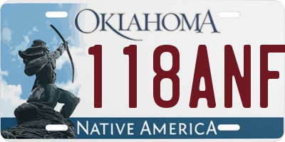 OK license plate 118ANF