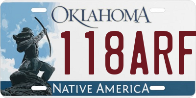 OK license plate 118ARF