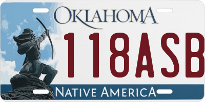 OK license plate 118ASB