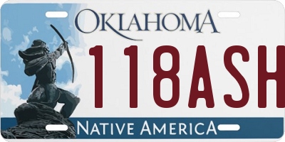 OK license plate 118ASH